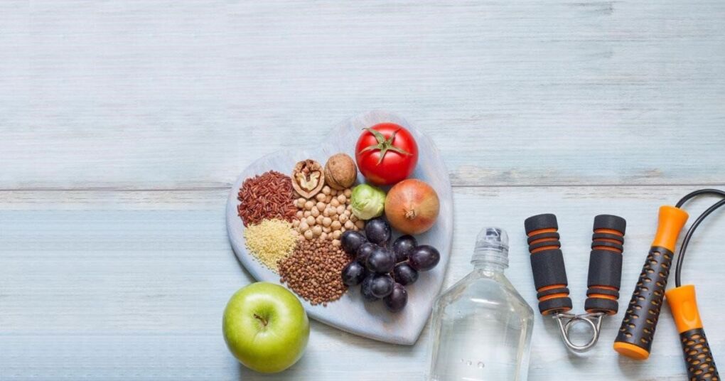 Noces, froitas, verduras, cordas